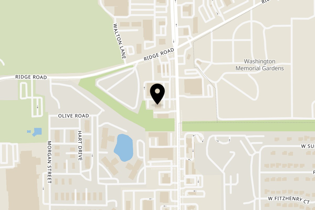 Map showing the location of Harold's 25 Homewood on 18044 Halsted St in Homewood